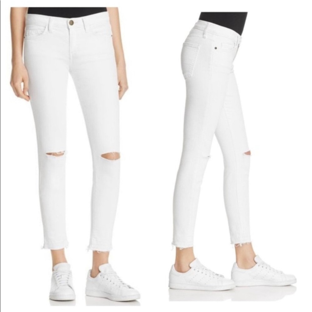 NWT Current Elliott Stiletto Sugar Knee Destroy Raw Hem Jeans